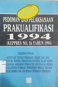 Image of Pedoman dan pelaksanaan prakualifikasi
